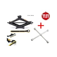 Oto Kriko 1.5 Ton Makas Cırcır Kriko +4 Lü Bijon Anahtarı Oto Kriko 1.5 Ton Makas Cırcır Kriko +4 Lü Bijon Anahtarı