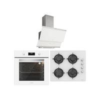 Silverline BO6502W02 - CS5349W01 - 3420 Classy 60 Beyaz Cam Ankastre Set Silverline BO6502W02 - CS5349W01 - 3420 Classy 60 Beyaz Cam Ankastre Set