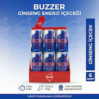 Buzzer Ginseng Enerji Içeceği +18 - 6'lı Avantaj Set Buzzer Ginseng Enerji Içeceği +18 - 6'lı Avantaj Set