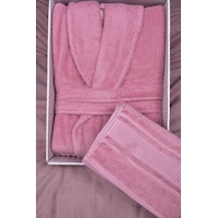 Colourist Şalyaka Bornoz Baş Havlusu-pembe Colourist Şalyaka Bornoz Baş Havlusu-pembe