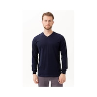 Padus V Yaka Uzun Kollu T-shirt - Rahat Kesim, İş Ve Günlük Kullanım Lacivert Padus V Yaka Uzun Kollu T-shirt - Rahat Kesim, İş Ve Günlük Kullanım Lacivert