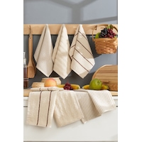 Sophia 6'lı 30x50 Cm Mutfak Havlusu Bej Sophia 6'lı 30x50 Cm Mutfak Havlusu Bej
