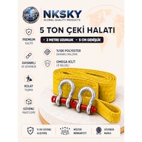 Nksky 5 Ton Araç Çekme Halatı 3 Metre 5 Cm Genişlik CE Belgeli Omega Kilitli Oto Çeki Halatı Nksky 5 Ton Araç Çekme Halatı 3 Metre 5 Cm Genişlik CE Belgeli Omega Kilitli Oto Çeki Halatı