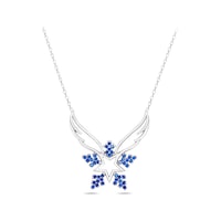 Brezza Lusso Jewelry Pırlanta Safir Taşlı Melek Kanadı Kar Tanesi Kadın Gümüş Kolye 45 CM Brezza Lusso Jewelry Pırlanta Safir Taşlı Melek Kanadı Kar Tanesi Kadın Gümüş Kolye 45 CM