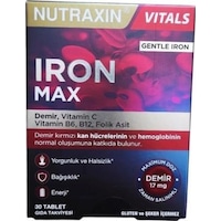Nutraxin Iron Max Demir, Vitamin C, Vitamin B12 Içeren Takviye Edici Gıda 30 Tablet Nutraxin Iron Max Demir, Vitamin C, Vitamin B12 Içeren Takviye Edici Gıda 30 Tablet
