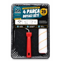 4 Parça Boyacı Seti 20 Cm Rulo Boya Küveti Yedek Rulolu Saplı 4 Parça Boyacı Seti 20 Cm Rulo Boya Küveti Yedek Rulolu Saplı