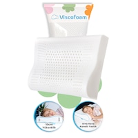 Viscofoam Hava Kanallı Ortopedik Boyun Destekli Yastık Visco Yastık 57x37x10-7cm Viscofoam Hava Kanallı Ortopedik Boyun Destekli Yastık Visco Yastık 57x37x10-7cm