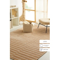 Ocean Home Textile Bej Renk Çizgi Desenli Şönil Halı Kilim 120 X 180 Cm Ocean Home Textile Bej Renk Çizgi Desenli Şönil Halı Kilim 120 X 180 Cm