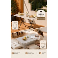 2 Si 1 Arada Masa 60x90 Cm Yemek Masası Ve Yer Sofrası Traverten 2 Si 1 Arada Masa 60x90 Cm Yemek Masası Ve Yer Sofrası Traverten