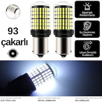 Carub Ampul 12v 93 144 Led Şeffaf Oto Geri Vites Ampulü Fren Stop Sis Sinyal Lambası Düz Çakarlı Beyaz Br0404040
