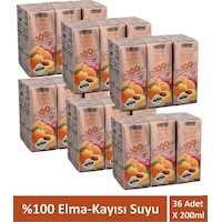 Elma Kayısı Suyu %100 Meyve Suyu Oranı Şeker Ilavesiz 36 Adet X 200 Ml Elma Kayısı Suyu %100 Meyve Suyu Oranı Şeker Ilavesiz 36 Adet X 200 Ml