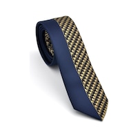 Gaffy Bej Ve Lacivert Pano Desenli Dokuma Kumaş Slim Fit Kravat // Kpk016 Desenli Gaffy Bej Ve Lacivert Pano Desenli Dokuma Kumaş Slim Fit Kravat // Kpk016 Desenli