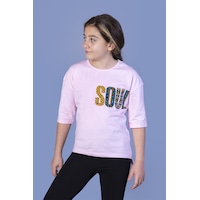 Toontoy Kids Toontoy Kız Çocuk Soul Baskılı Tişört Pembe