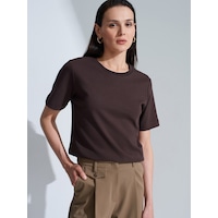 Dilvin 31763 %100 Pamuk Bisiklet Yaka T-shirt-koyu Kahve Kahverengi Dilvin 31763 %100 Pamuk Bisiklet Yaka T-shirt-koyu Kahve Kahverengi
