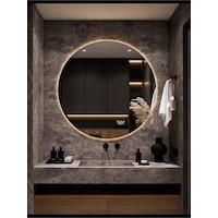 Nuun Dekor 90 Cm Günışığı Ledli Yuvarlak Banyo Aynası Dekoratif Ayna - Trafolu Şeffaf Nuun Dekor 90 Cm Günışığı Ledli Yuvarlak Banyo Aynası Dekoratif Ayna - Trafolu Şeffaf
