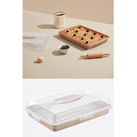 Flosoft Dikdörtgen Kek Pasta Börek Saklama Kabı Kilitli Borcam Taşıma Kabı Büyük Boy 45 Cm Kahve Flosoft Dikdörtgen Kek Pasta Börek Saklama Kabı Kilitli Borcam Taşıma Kabı Büyük Boy 45 Cm Kahve