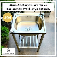 Ekosan 4050 Seyyar Bahçe Evyesi Krom Ekosan 4050 Seyyar Bahçe Evyesi Krom