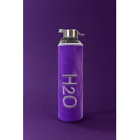 Peluş Kılıflı Cam Matara 600 Ml Lila Lila Peluş Kılıflı Cam Matara 600 Ml Lila Lila