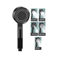 Ahlez Maxima Turbo Fan 5 Fonksiyonlu Duş Başlığı Siyah Ahlez Maxima Turbo Fan 5 Fonksiyonlu Duş Başlığı Siyah