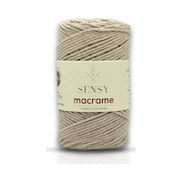 Sensy Premium Koton Pamuk Makrome İpi 2mm Cotton Zincir Makrome Çanta İpi Supla İpi Koton İp Sütlü Kahve