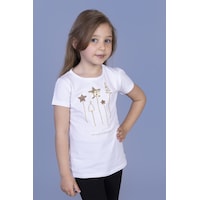 Toontoy Kids Toontoy Kız Çocuk Yıldız Nakışlı Tişört Beyaz Toontoy Kids Toontoy Kız Çocuk Yıldız Nakışlı Tişört Beyaz
