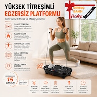 Yüksek Titreşimli Egzersiz Platformu Bluetooth Masaj Aleti Ev Fitness Cihazı Direnç Lastiği Hediye