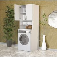 Papatya 4 Raflı Kapaklı Çamaşır Makinesi Banyo Dolabı Çok Renkli Papatya 4 Raflı Kapaklı Çamaşır Makinesi Banyo Dolabı Çok Renkli