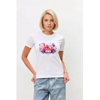Markapia Kadın Pamuk Antalya Baskılı Beyaz T-shirt Markapia Kadın Pamuk Antalya Baskılı Beyaz T-shirt