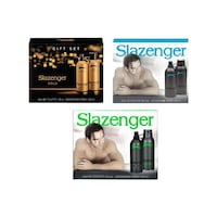 Slazenger Gold + Active Sport Yeşil + Mavi Parfüm EDT 3 x 125 ML + Deodorant 3 x 150 ML Slazenger Gold + Active Sport Yeşil + Mavi Parfüm EDT 3 x 125 ML + Deodorant 3 x 150 ML