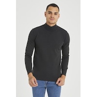 Füme Erkek Slim Fit Yarım Balıkçı Yaka Akrilik-pamuk Karışımlı Basic Triko Kazak Füme Füme Erkek Slim Fit Yarım Balıkçı Yaka Akrilik-pamuk Karışımlı Basic Triko Kazak Füme