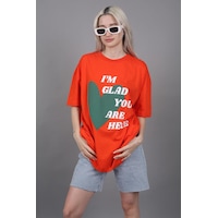 Mad Girls Turuncu Baskılı Tişört Mg1202 Mad Girls Turuncu Baskılı Tişört Mg1202