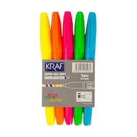 Kraf Kalem Tipi Fosforlu Kalem 340 5'li Çok Renkli Kraf Kalem Tipi Fosforlu Kalem 340 5'li Çok Renkli
