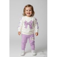 Babyden's Fiyonklu Bayramlık Kız Bebek 2 Li Alt-üst Omuz Çıtçıtlı,yan Kurdele Detaylı,%100pamuk Eşofman Takımı Lila Babyden's Fiyonklu Bayramlık Kız Bebek 2 Li Alt-üst Omuz Çıtçıtlı,yan Kurdele Detaylı,%100pamuk Eşofman Takımı Lila