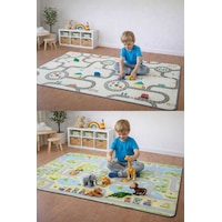Pureza Çift Taraflı Rulo Oyun Matı 200CMX140CMX1CM Kaymaz, Darbe Emici, Su Geçirmez, Yeşil Parkur/Araba Yarışı | (Yerli Üretim) Pureza Çift Taraflı Rulo Oyun Matı 200CMX140CMX1CM Kaymaz, Darbe Emici, Su Geçirmez, Yeşil Parkur/Araba Yarışı | (Yerli Üretim)
