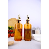Digithome 2'li Zeytinyağı Ve Sıvıyağ Şişesi Otomatik Kapaklı Etiketli Yağdanlık Amber 500 Ml I/8 C1-1-289 Digithome 2'li Zeytinyağı Ve Sıvıyağ Şişesi Otomatik Kapaklı Etiketli Yağdanlık Amber 500 Ml I/8 C1-1-289