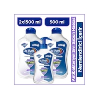 Activex Hassas Sıvı Sabun 2 x 1500 ML + 500 ML Activex Hassas Sıvı Sabun 2 x 1500 ML + 500 ML