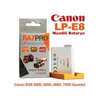 Canon Eos 550D 600D 650D 700D için Lp-E8 Batarya Pil Lpe8 Canon Eos 550D 600D 650D 700D için Lp-E8 Batarya Pil Lpe8