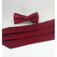 Bordo Çocuk Boy Düz Renk Saten Kuşak Papyon Takım - Ckp-04 Bordo Çocuk Boy Düz Renk Saten Kuşak Papyon Takım - Ckp-04