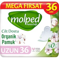 Molped Pure & Soft Hijyenik Ped Uzun 36'lı Molped Pure & Soft Hijyenik Ped Uzun 36'lı