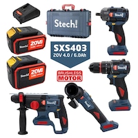 Stechend SXS403 (SX22 + SX35 + SX44 + SX52+ 4Ah + 6Ah) Akülü Set Stechend SXS403 (SX22 + SX35 + SX44 + SX52+ 4Ah + 6Ah) Akülü Set
