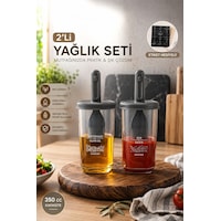 Porsima 0520 2'li Silikon Fırçalı Yağlık Yağdanlık 350 Cc Antrasi