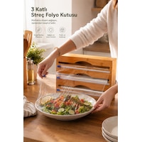 Porsima Pbt-418 Bambu 3 Katlı Slayt Bıçaklı Streç Film, Alüminyum Folyo Ve Pişirme Kağıdı Kesici Mutfak Düzenleyici Kutu Porsima Pbt-418 Bambu 3 Katlı Slayt Bıçaklı Streç Film, Alüminyum Folyo Ve Pişirme Kağıdı Kesici Mutfak Düzenleyici Kutu