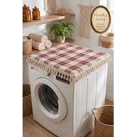 Bordo Vintage Püsküllü Çamaşır Makinesi Örtüsü - Çeyizlik Buldan Bezi Dekoratif Banyo Makine Kılıfı Bordo Vintage Püsküllü Çamaşır Makinesi Örtüsü - Çeyizlik Buldan Bezi Dekoratif Banyo Makine Kılıfı
