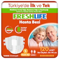 Freshlife 4'lü Small Bel Bantlı Yetişkin Hasta Bezi 30X4 (120 Adet) Freshlife 4'lü Small Bel Bantlı Yetişkin Hasta Bezi 30X4 (120 Adet)