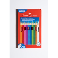 Faber-Castell Jumbo Boya Kalemi,12 Renk,Kalın Gövde ve Uç,Kırılmaya Dirençli Özel Yapıştırma Sistemi,Kolay Açılır Faber-Castell Jumbo Boya Kalemi,12 Renk,Kalın Gövde ve Uç,Kırılmaya Dirençli Özel Yapıştırma Sistemi,Kolay Açılır