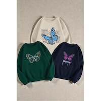 Uyguntarz Çok Renkli En Sevilen Kelebek Serisi Baskılı Sweatshirt 3'lü Fırsat Paketi Uyguntarz Çok Renkli En Sevilen Kelebek Serisi Baskılı Sweatshirt 3'lü Fırsat Paketi
