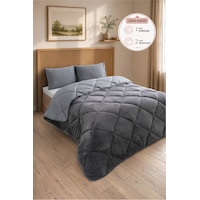 Premium Çift Taraflı Wellsoft Yorgan Seti Battal Boy 215x235 Cm 2 Adet Yastık Kılıflı Antrasit Premium Çift Taraflı Wellsoft Yorgan Seti Battal Boy 215x235 Cm 2 Adet Yastık Kılıflı Antrasit