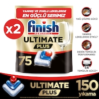 Finish Ultimate Plus Bulaşık Makinesi Deterjanı Kapsül Tablet 150 Adet (75 x 2) Finish Ultimate Plus Bulaşık Makinesi Deterjanı Kapsül Tablet 150 Adet (75 x 2)