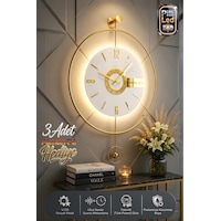MetaQuartz Aksesuar Büyük Boy(50*75 cm)Gold Elit Three (PİLLİ LED SİSTEMİ) , Modern Dekoratif Metal Duvar Saati MetaQuartz Aksesuar Büyük Boy(50*75 cm)Gold Elit Three (PİLLİ LED SİSTEMİ) , Modern Dekoratif Metal Duvar Saati