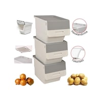 Motek Tekerlekli Patateslik Soğanlık Oyuncak Kutusu Patateslik Soğanlık Sepeti 3x12lt Beyaz+gri Motek Tekerlekli Patateslik Soğanlık Oyuncak Kutusu Patateslik Soğanlık Sepeti 3x12lt Beyaz+gri